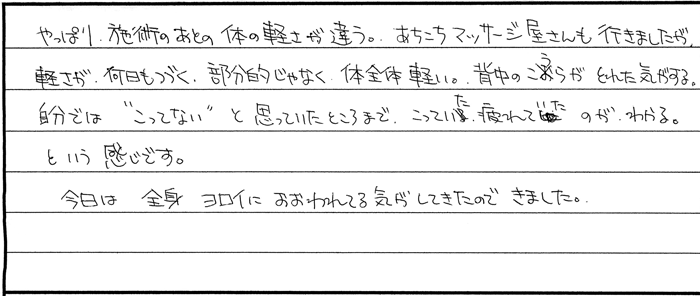 肩こり 首こり 背中こり